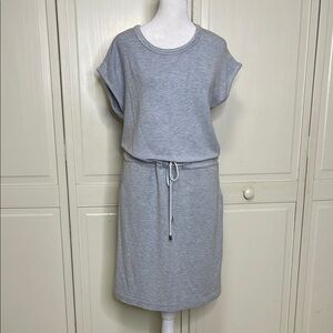 Press Dress Women’s Jersey Short Sleeve Heather Grey Casual Dress Sz M